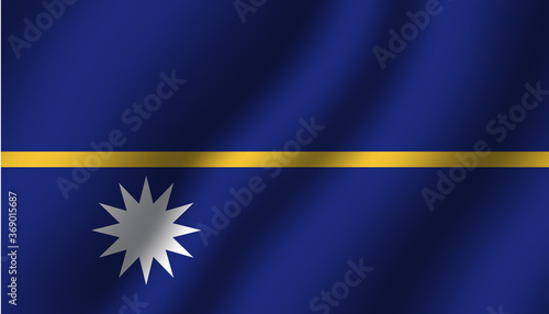 nauru national wavy flag vector illustration