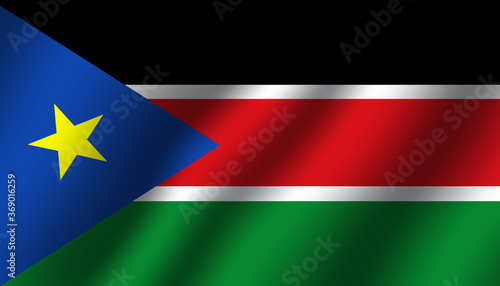 south sudan national wavy flag vector illustration