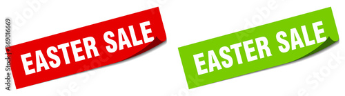 easter sale paper peeler sign set. easter sale sticker