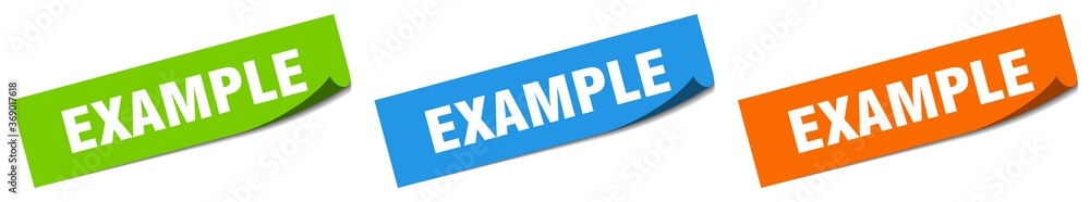example paper peeler sign set. example sticker example paper peeler sign set. example sticker