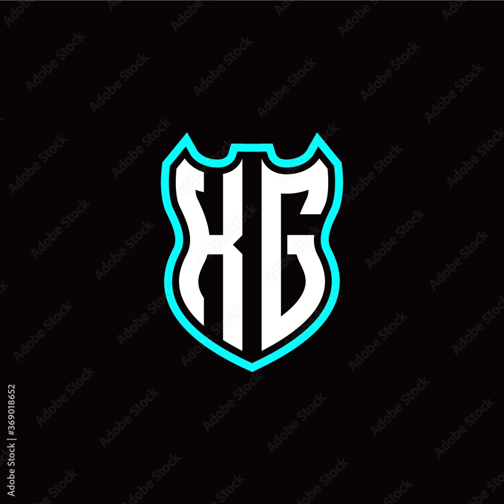 K G initial logo design with shield shape K G initial logo design with shield shape