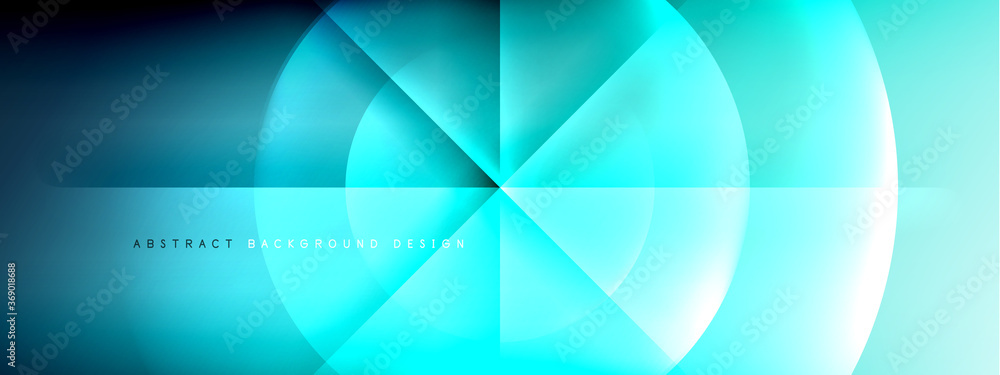 Obraz premium Vector abstract background - circle and cross on fluid gradient with shadows and light effects. Techno or business shiny design templates for text