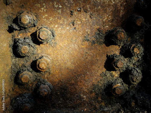 rusty metal screws background