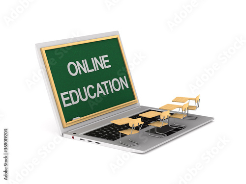 online education on white b...