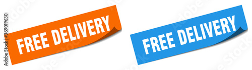 free delivery paper peeler sign set. free delivery sticker