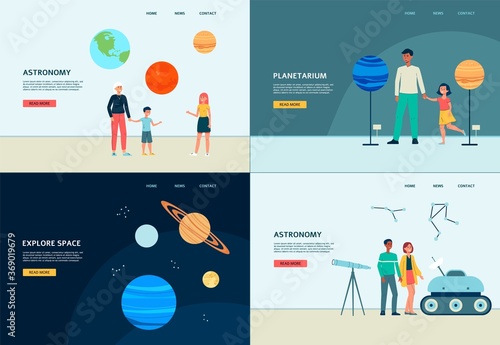 People visiting the planetarium - set of web pages.