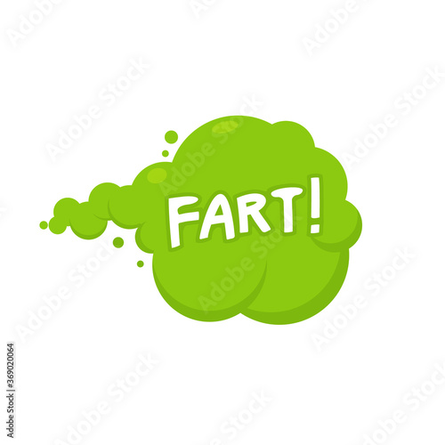 Fart smoke cartoon icon. Stink fart bad smell green gas cloud