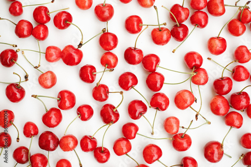ripe fresh red cherries
