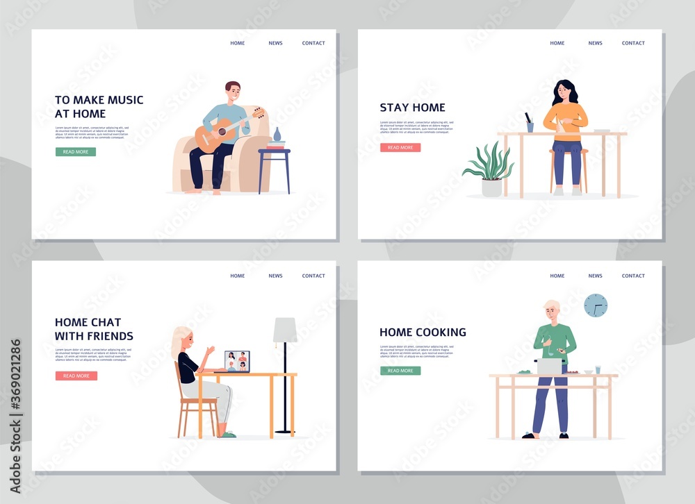 A set of landing page templates for people doing their Hobbies at home. A set of landing page templates for people doing their Hobbies at home.
