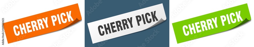 cherry pick paper peeler sign set. cherry pick sticker