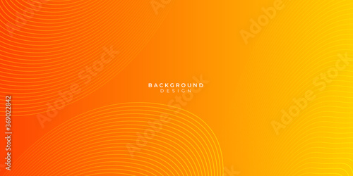 Orange abstract geometric background with curve wave lines