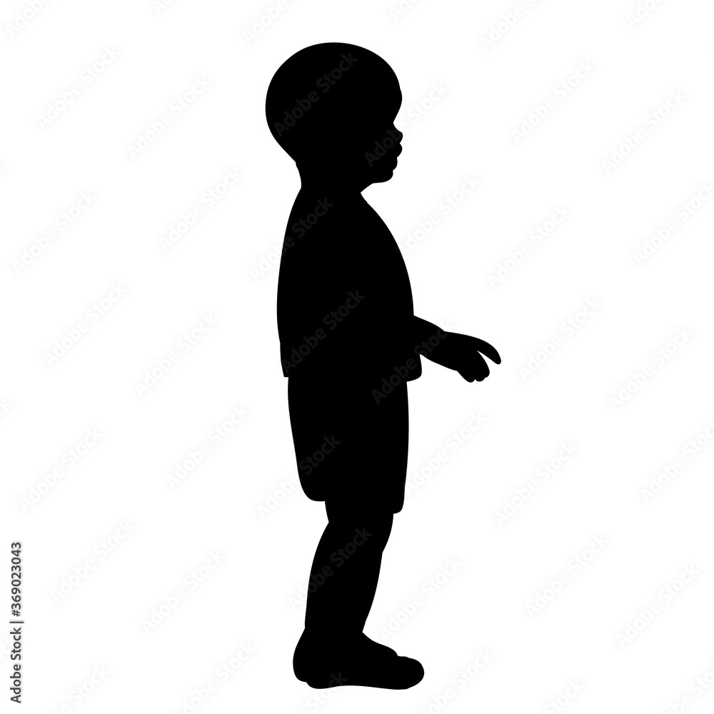  black silhouette child boy standing