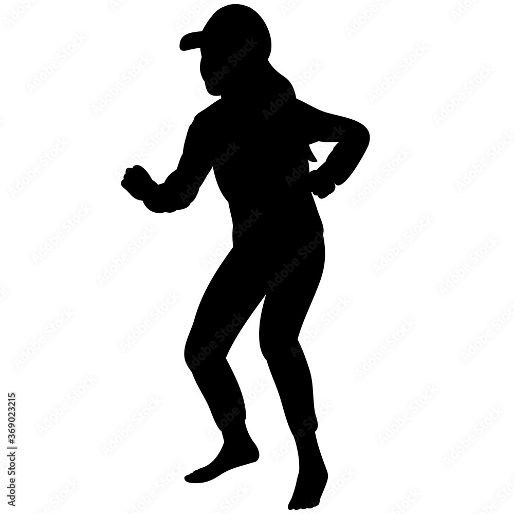 vector, isolated black silhouette of a child playing vector, isolated black silhouette of a child playing