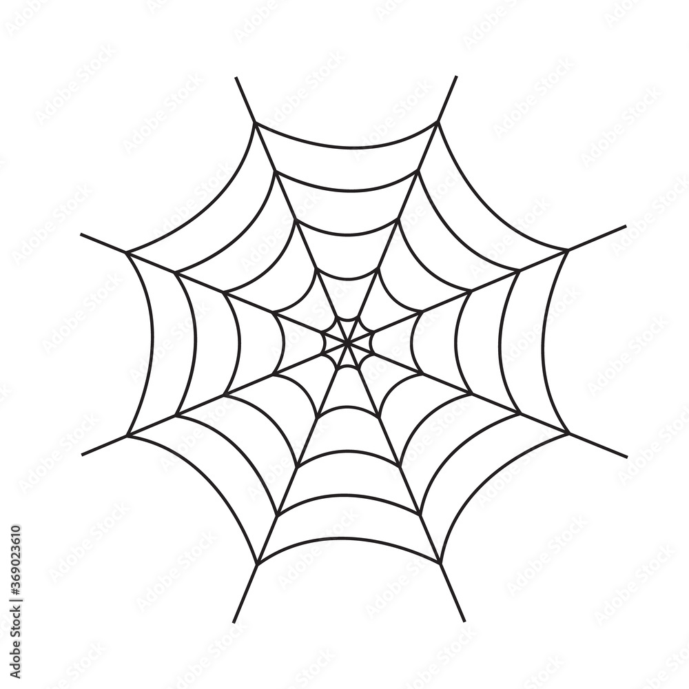 Fototapeta premium Spider web cobweb vector icon, Spiderweb border circle cartoon net clipart