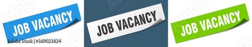 job vacancy paper peeler sign set. job vacancy sticker photo