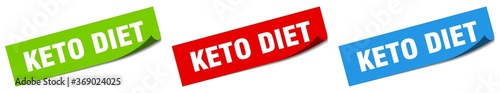 keto diet paper peeler sign set. keto diet sticker