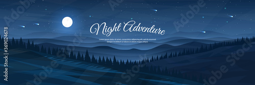 Vector illustration. Meadow realistic landscape. Clear polygonal sky. Triangle shapes. Hills. Graphic modern backdrop. Abstract art. Minimalist style. Design element for poster. Realistic wallpaper