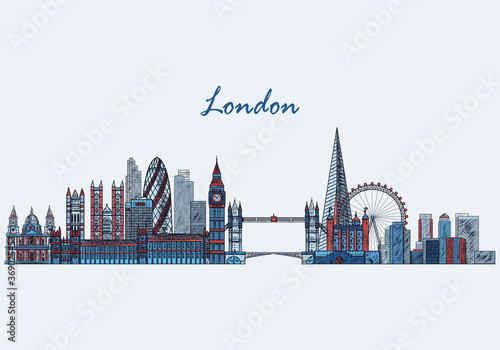 Canvas Print London detailed skyline