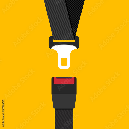 Car safety belt. Seatbelt safe buckle icon isolated. Security strap fasten accident insurance