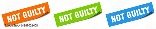not guilty paper peeler sign set. not guilty sticker