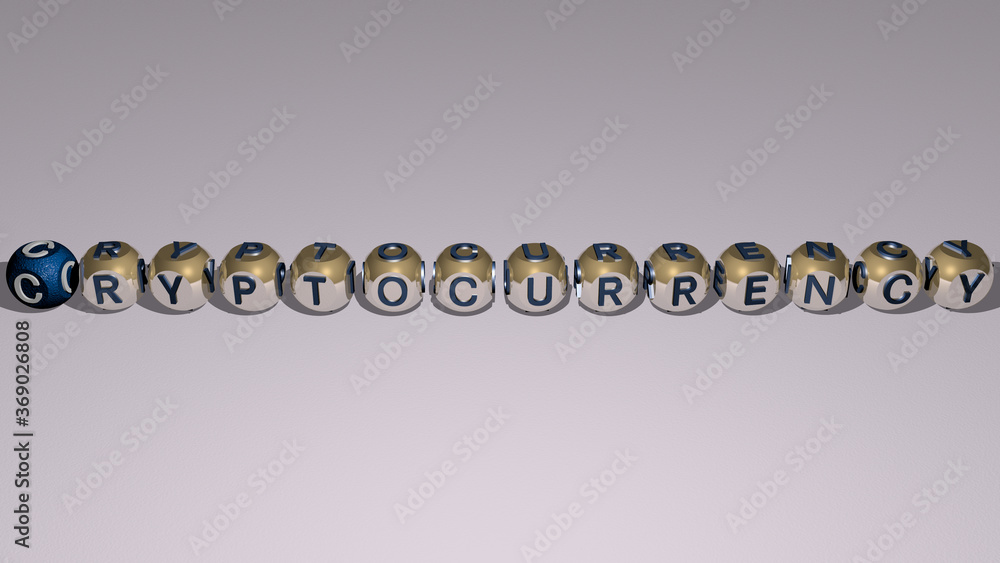 CRYPTOCURRENCY combined by dice letters and color crossing for the related meanings of the concept. bitcoin and illustration CRYPTOCURRENCY combined by dice letters and color crossing for the related meanings of the concept. bitcoin and illustration