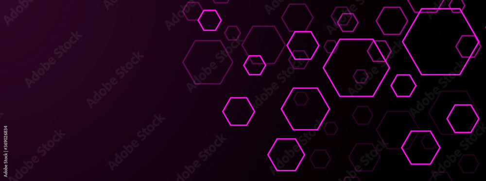 Business banner concept with hexagons. Modern technology structure background Business banner concept with hexagons. Modern technology structure background