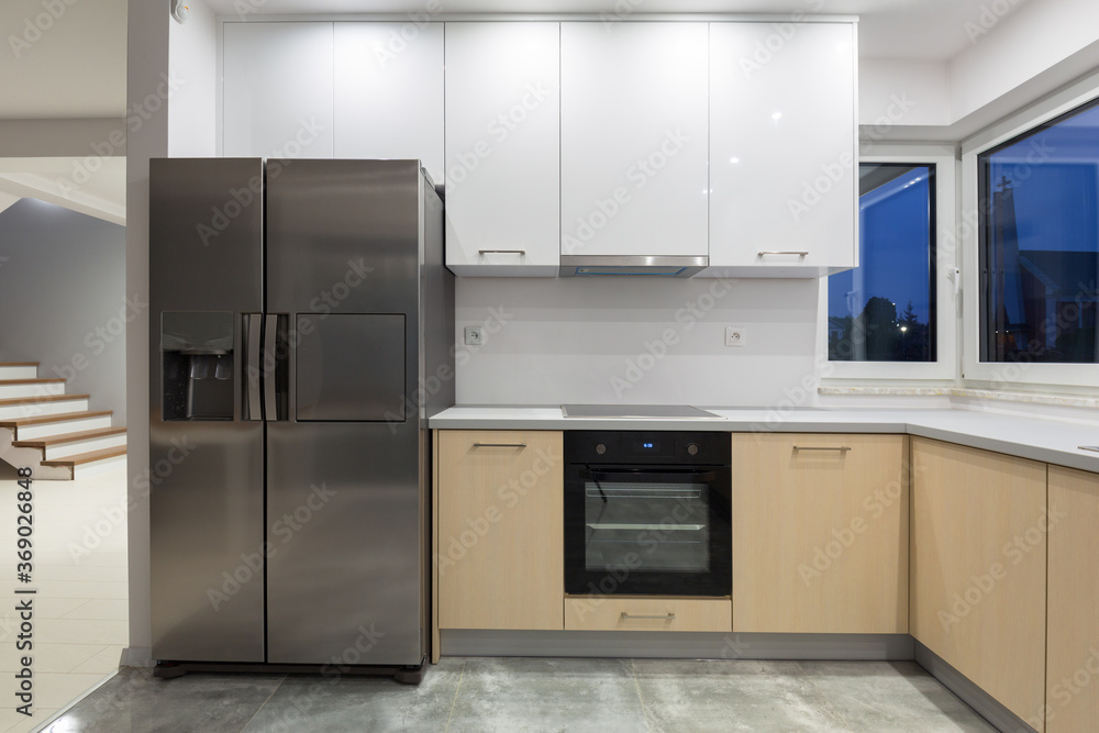 Fototapeta premium New kitchen interior in the house