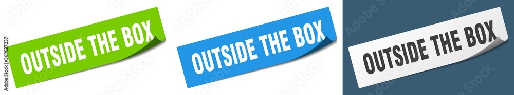 outside the box paper peeler sign set. outside the box sticker outside the box paper peeler sign set. outside the box sticker