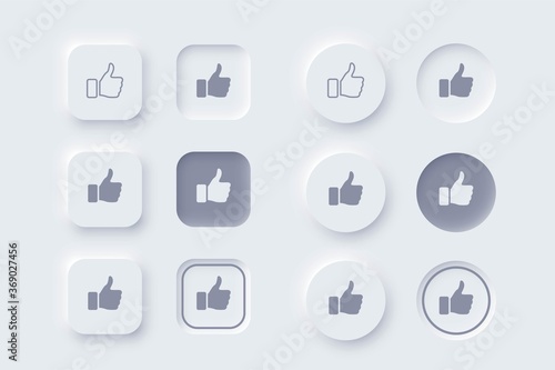 Vector neomorphism design like dislike buttons