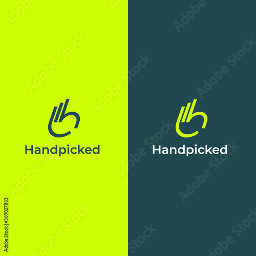 Hand Logo in OK gesture and Letter H