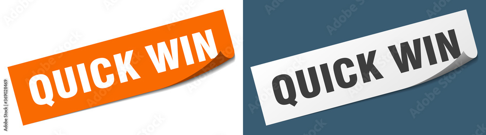 quick win paper peeler sign set. quick win sticker quick win paper peeler sign set. quick win sticker