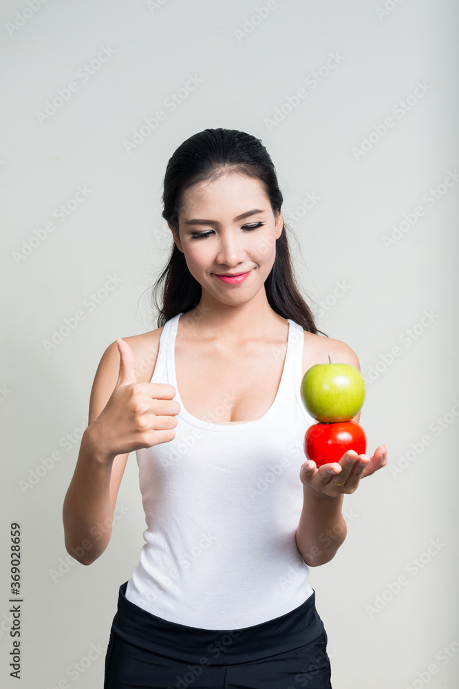 Portrait of young beautiful Asian woman ready for gym Portrait of young beautiful Asian woman ready for gym