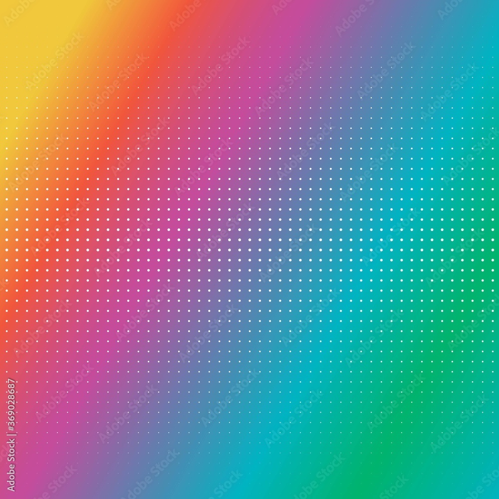 abstract rainbow background with white dots