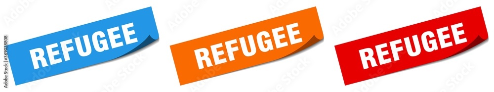 refugee paper peeler sign set. refugee sticker refugee paper peeler sign set. refugee sticker