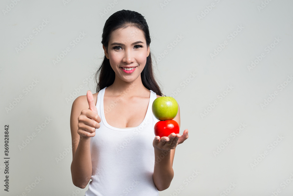 Portrait of happy young beautiful Asian woman ready for gym Portrait of happy young beautiful Asian woman ready for gym