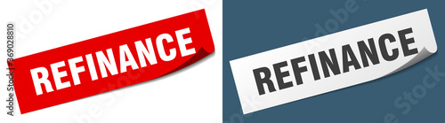 refinance paper peeler sign set. refinance sticker
