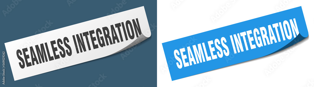 seamless integration paper peeler sign set. seamless integration sticker seamless integration paper peeler sign set. seamless integration sticker