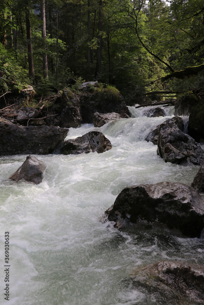 Ramsau, Zauberwald, Hintersee, Ramsauer Ache, Bergsturz, Felssturz, Wildwasser Ramsau, Zauberwald, Hintersee, Ramsauer Ache, Bergsturz, Felssturz, Wildwasser