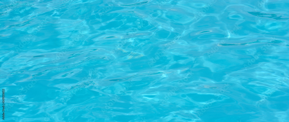 Blue water in swimming pool.Ripple Water.Banner