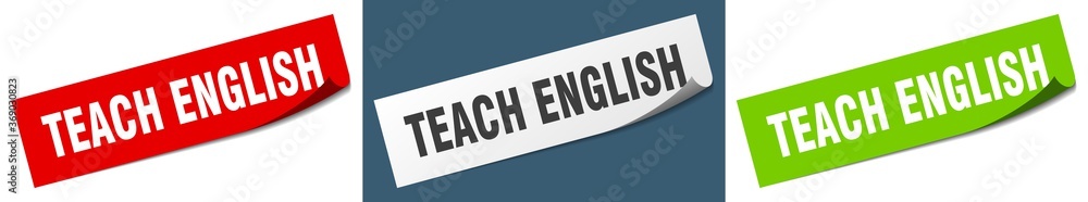 teach english paper peeler sign set. teach english sticker teach english paper peeler sign set. teach english sticker