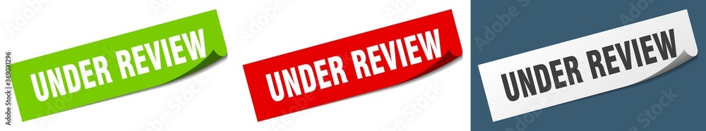 under review paper peeler sign set. under review sticker under review paper peeler sign set. under review sticker