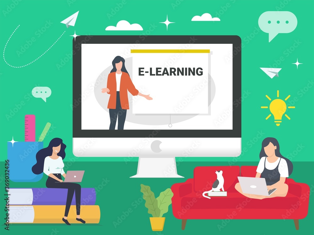 Online education background Free Vector. E-leing concept. Online education background Free Vector. E-leing concept.