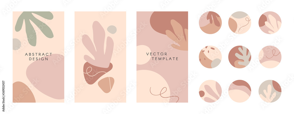 Bundle of editable insta story templates and highlights covers.Vector layouts with hand drawn organic shapes and textures.Abstract backgrounds.Trendy design for social media marketing.Social media kit Bundle of editable insta story templates and highlights covers.Vector layouts with hand drawn organic shapes and textures.Abstract backgrounds.Trendy design for social media marketing.Social media kit