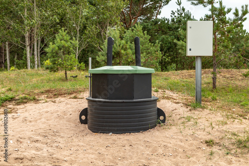 Septic tank waste system. Water treatment tank. 