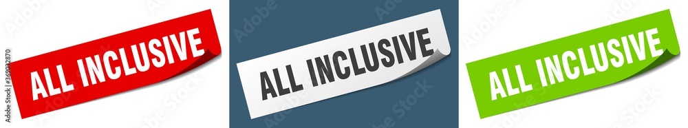 all inclusive paper peeler sign set. all inclusive sticker all inclusive paper peeler sign set. all inclusive sticker