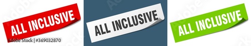 all inclusive paper peeler sign set. all inclusive sticker