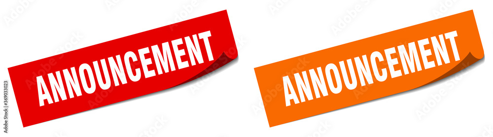 announcement paper peeler sign set. announcement sticker announcement paper peeler sign set. announcement sticker