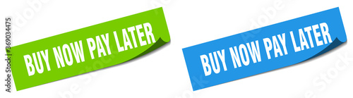 buy now pay later paper peeler sign set. buy now pay later sticker