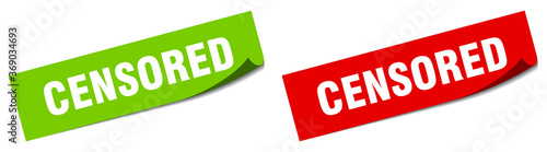 censored paper peeler sign set. censored sticker