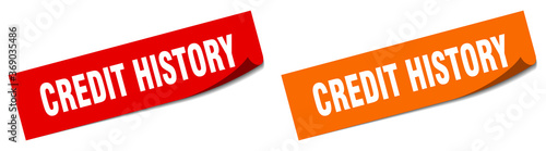 credit history paper peeler sign set. credit history sticker